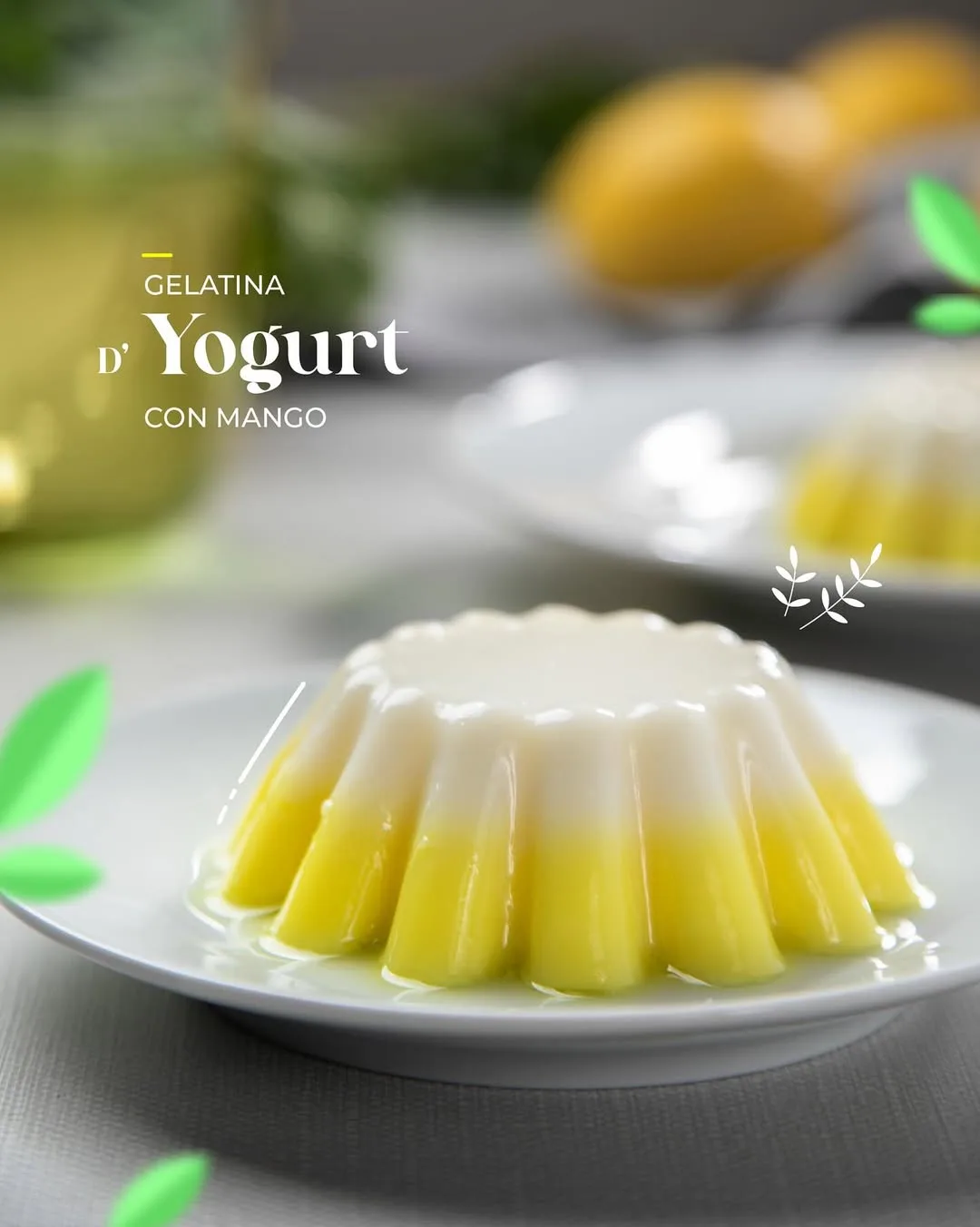 Gelatina de yogurt con mango