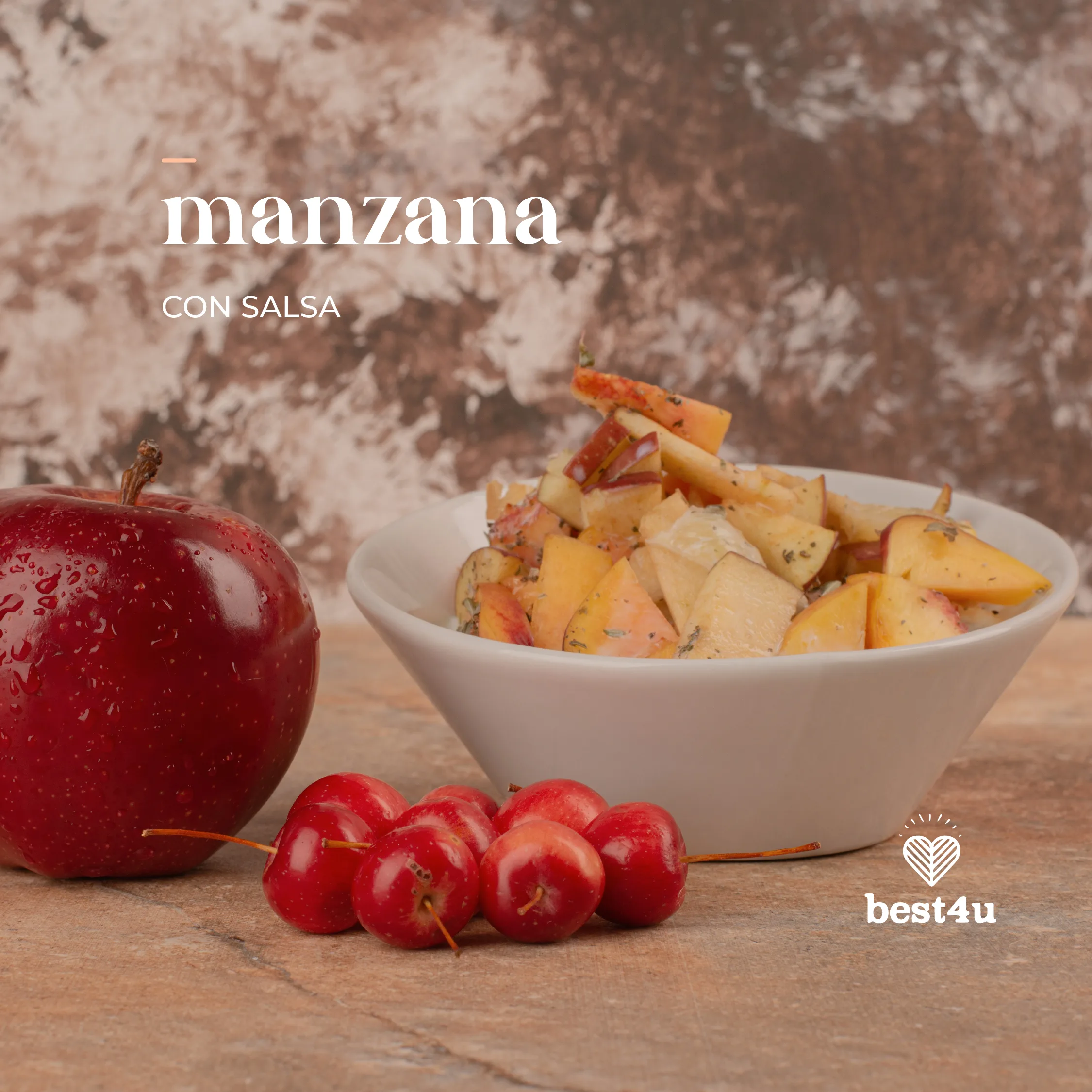 Manzana con salsa