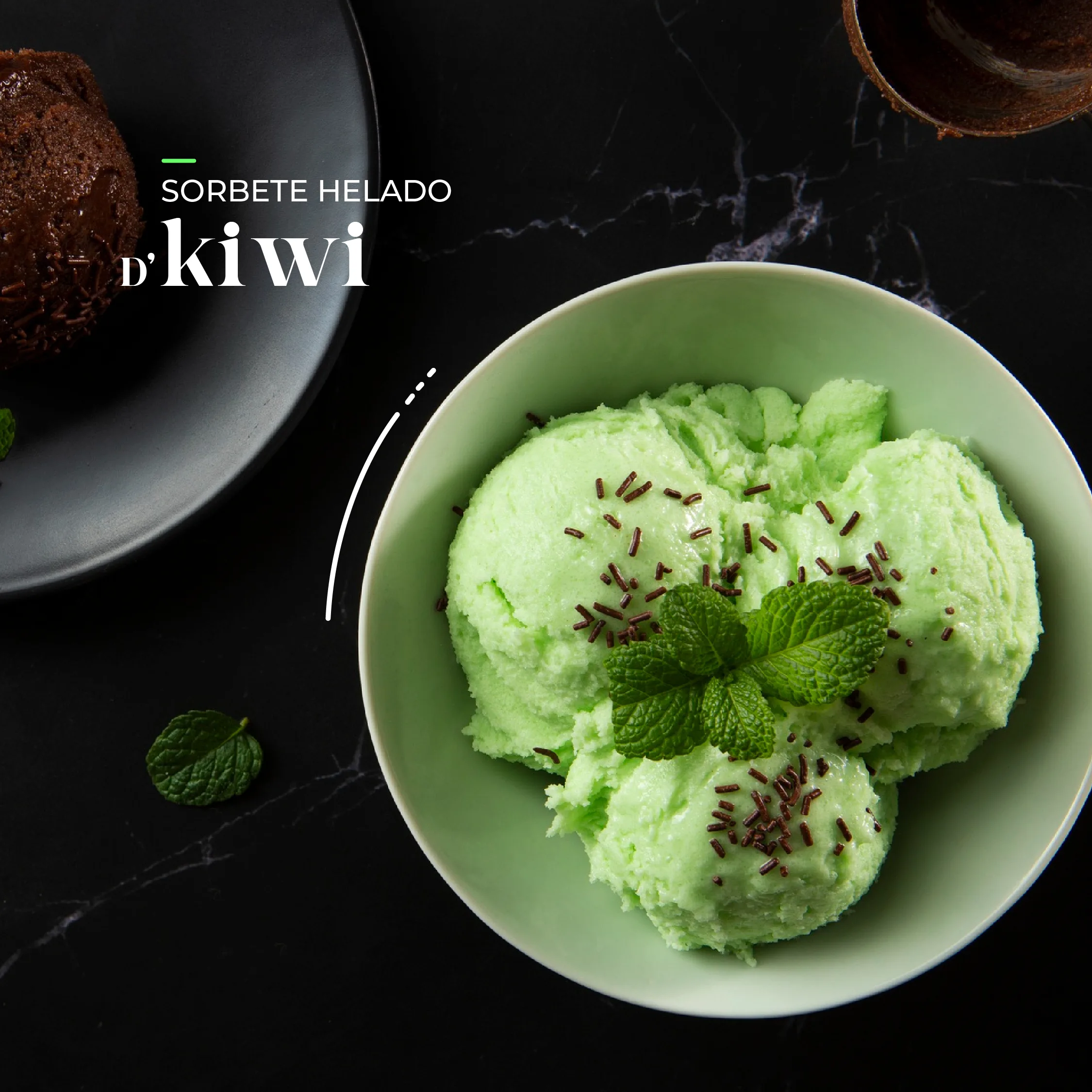 Sorbete helado de kiwi