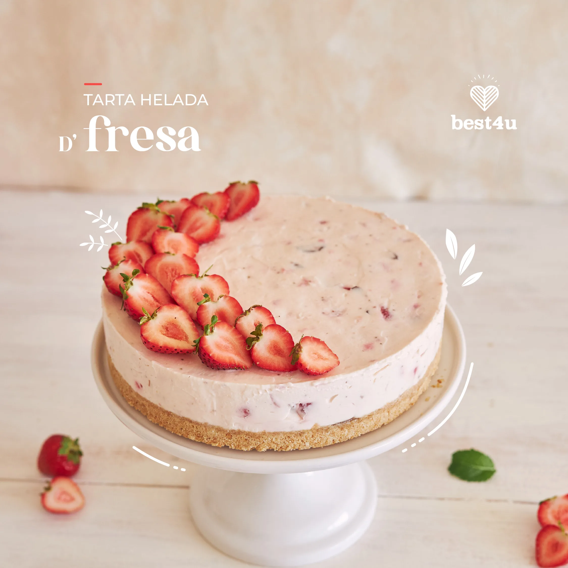 Tarta helada de fresas